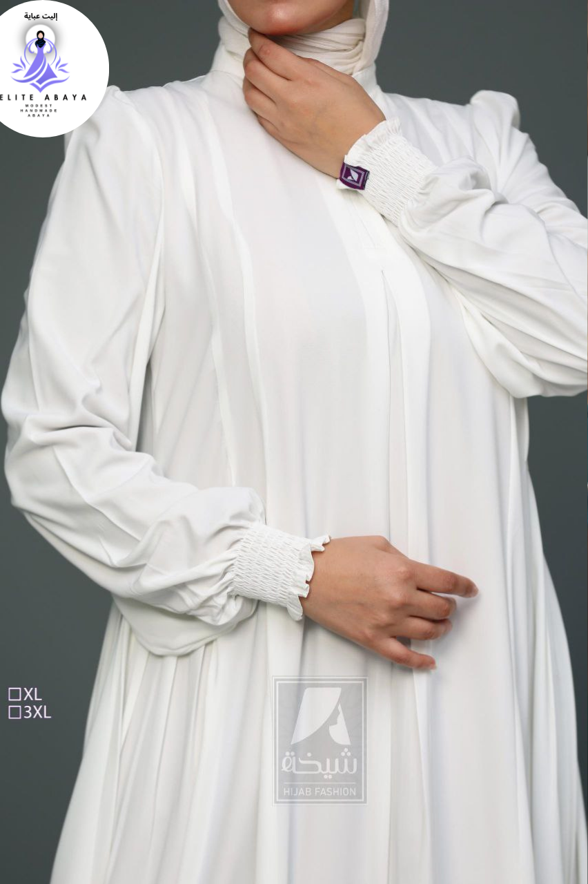 Crystal White Traditional Abaya